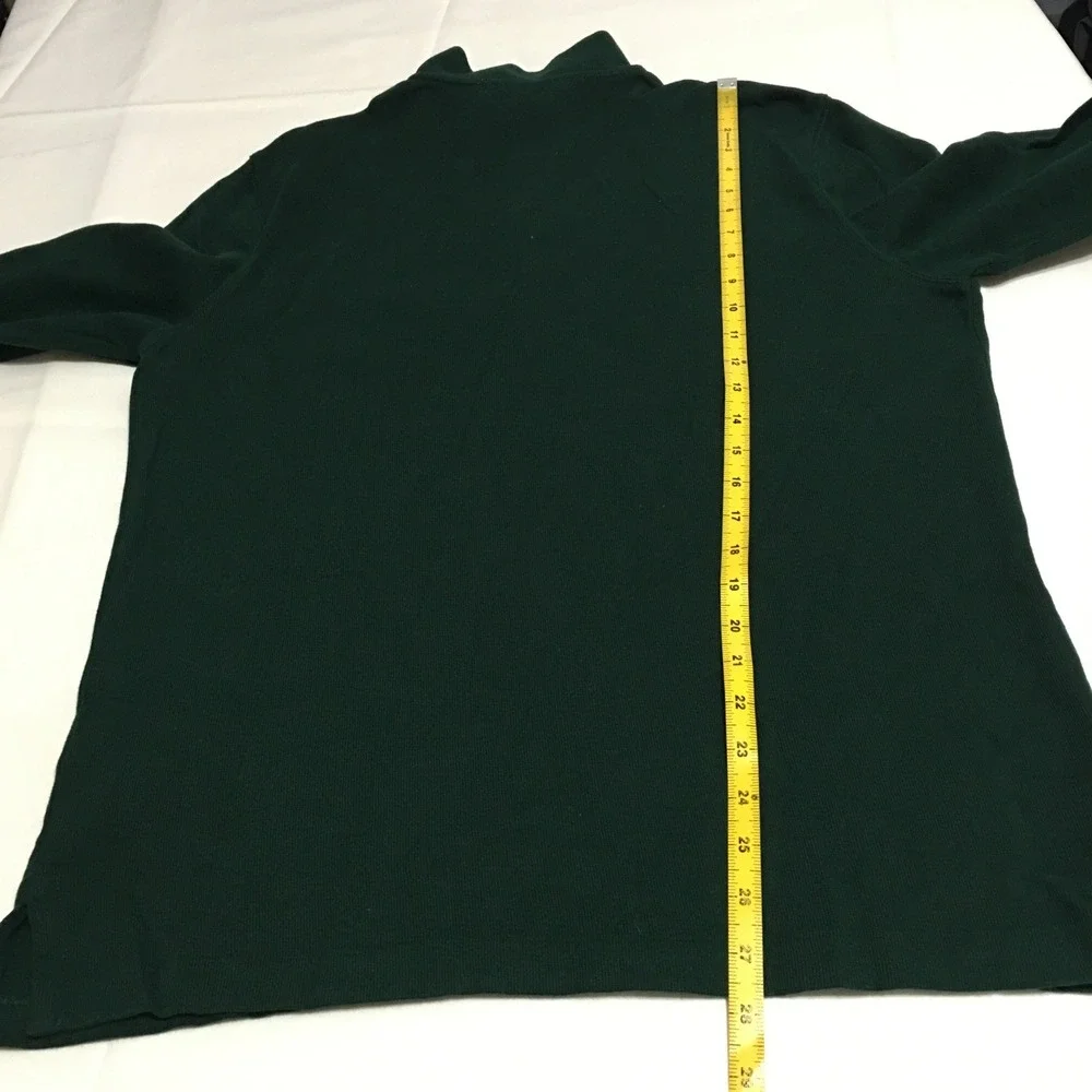 Polo Ralph Lauren Quarter Zip Sweater Pullover Mens Medium Green Estate Rib